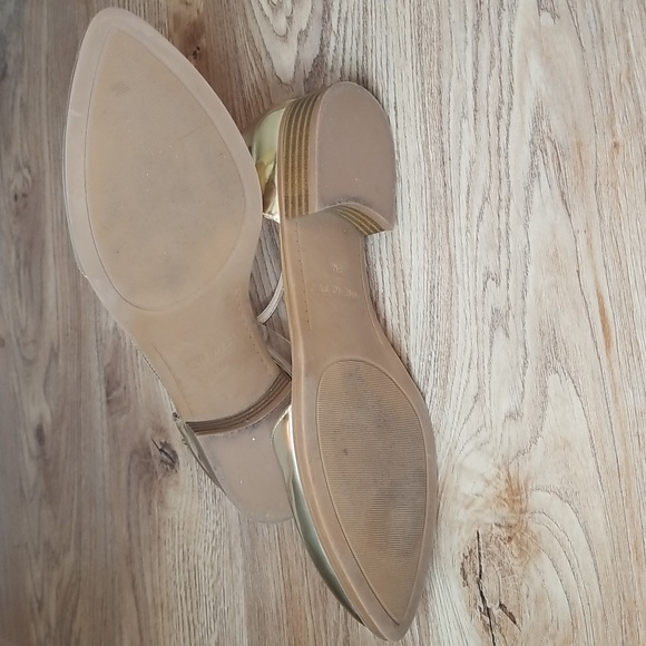 Nine West Womens Gild Metallic Closed Toe Ankle Strap Shoes Size 8M - Picture 6 of 12